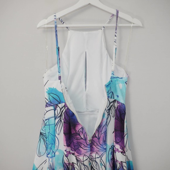 Tiger Mist Floral Watercolor Print Dress Size M - Picture 9 of 12